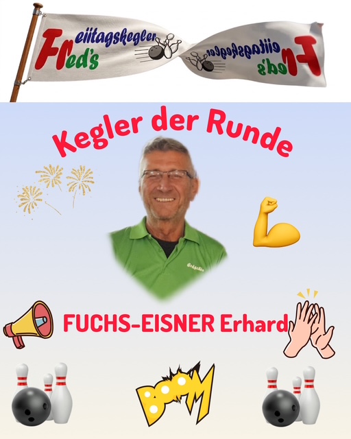 Bei seinem 24. Tagessieg erkegelte Erhard mit 174 Punkten einen neues Vereinsrekord!